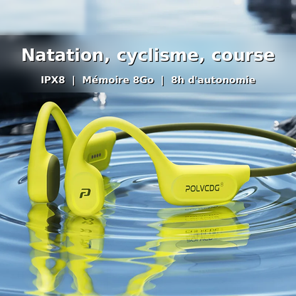 Écouteurs À Conduction Osseuse Étanches IPX8 8 Go