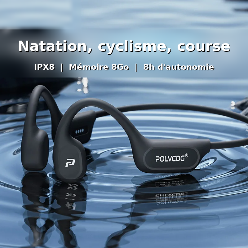 Écouteurs À Conduction Osseuse Étanches IPX8 8 Go