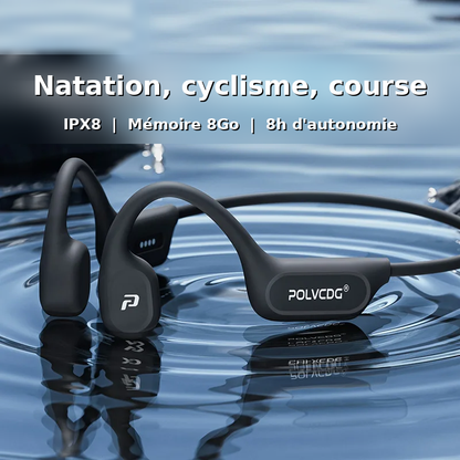 Écouteurs À Conduction Osseuse Étanches IPX8 8 Go