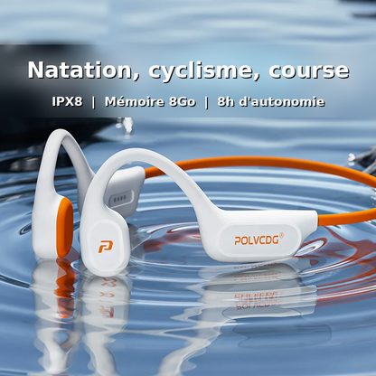 Écouteurs À Conduction Osseuse Étanches IPX8 8 Go